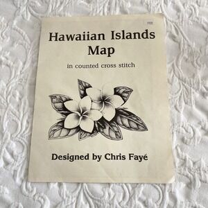Hawaiian Island Map By Chris Faye Hawaiian Cross Stitch Chart Booklet Vintage 85